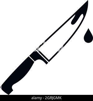 Steel knife icon in simple style Stock Vector