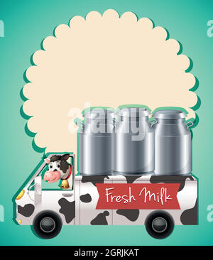 Fresh milk in the truck Stock Vector