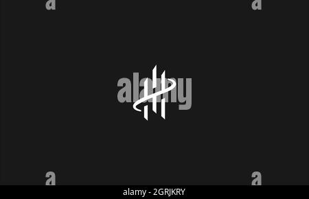 LETTERS HT LOGO DESIGN WITH NEGATIVE SPACE FOR ILLUSTRATION USE Stock Vector