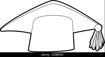 Graduation cap icon, isometric 3d style Stock Vector