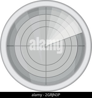 Radar icon, black monochrome style Stock Vector