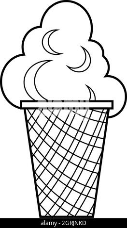 Ice cream icon, outline style Stock Vector