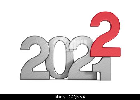 3D Red New Year 2022 On White Background Stock Photo, Picture and Royalty  Free Image. Image 75683722.