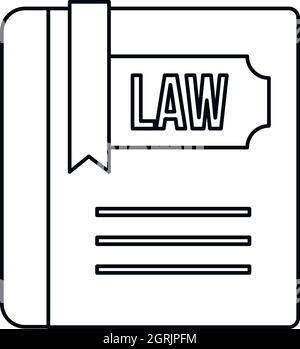 Law and justice book icon, outline style Stock Vector