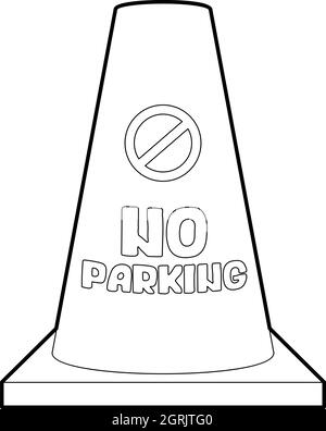 No parking cone icon, isometric 3d style Stock Vector