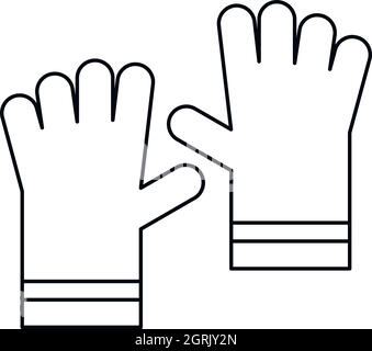 Garden gloves icon, outline style Stock Vector