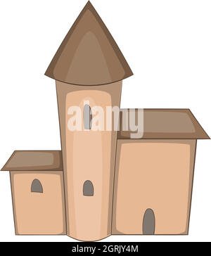Medieval castle icon, cartoon style Stock Vector