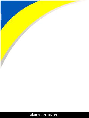Ukrainian flag wave corner frame border design template with an empty space for text. Stock Vector