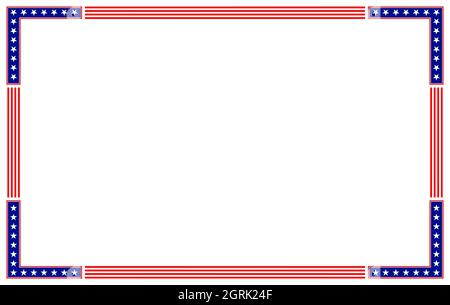 American abstract flag symbols border frame with empty space for your text vector design template. Stock Vector