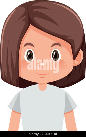 Cute brunette girl character Stock Vector