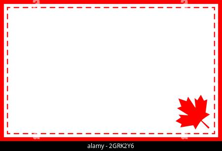 Canadian flag symbols decorative red border frame with blank space for your text. Stock Vector