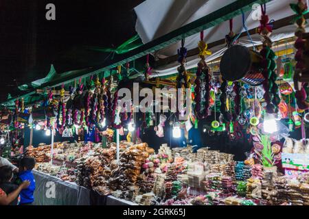 ANTIGUA, GUATEMALA - MARCH 25, 2016: View of a  sweets stall in Antigua Guatemala city. Stock Photo