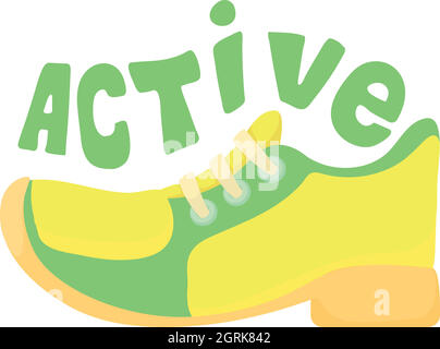 Active walking icon, cartoon style Stock Vector