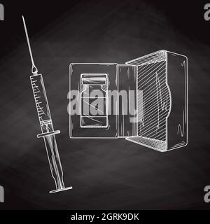 Liquid for injection icon. Flat illustration of liquid for injection ...