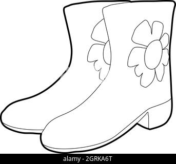 Rubber boots icon, isometric 3d style Stock Vector