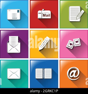 Mailing icons Stock Vector