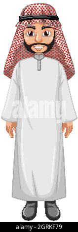 Adult man arab wearing arab costume character Stock Vector