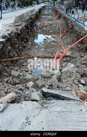Sewer construction Stock Photo
