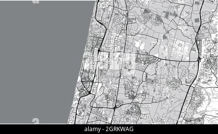 Urban vector city map of Netanya, Israel, middle east Stock Vector