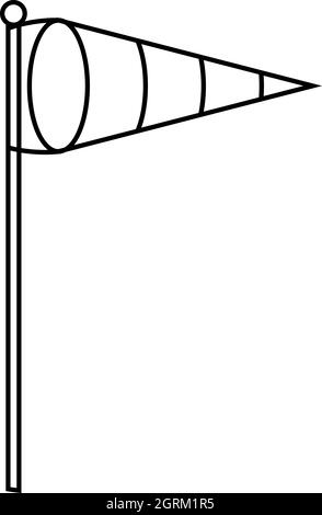 Wind vane icon, outline style Stock Vector