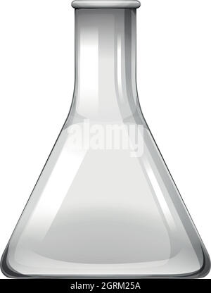 Empty glass beaker on white illustration Stock Vector Image & Art - Alamy