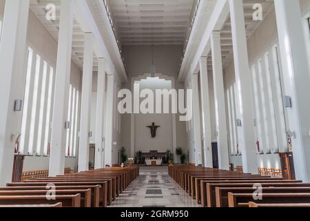 KAUNAS, LITHUANIA - AUGUST 17, 2016: Interior of Christ's Resurrection Basilica in Kaunas, Lithuania Stock Photo