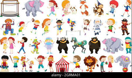 Large Circus themed set Stock Vector