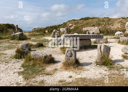 Tout Quarry Sculpture Park and Nature Reserve a UNESCO world heritage site, Isle of Portland, Dorset, England, UK Stock Photo