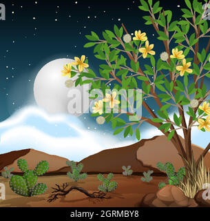 Wild desert landscape at daytime scene Stock Vector