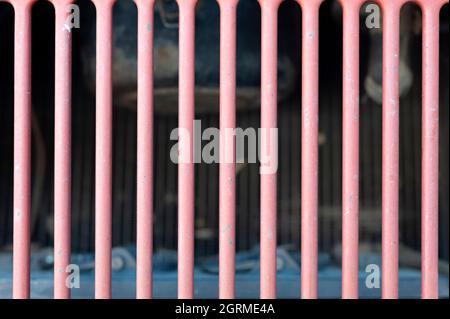 Window, shutter, closed, sill, railing, security Stock Photo
