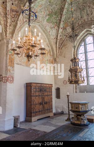 MALMO, SWEDEN - AUGUST 27, 2016: Decorated chapel in Sankt Petri Church in Malmo, Sweden Stock Photo