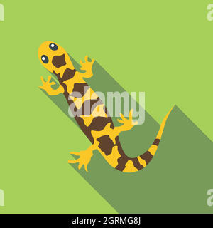 Lizard icon, flat style Stock Vector