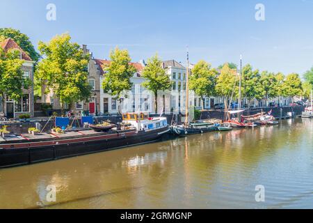 Old harbor in Den Bosch, Netherlands Stock Photo