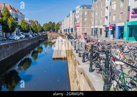 DEN BOSCH, NETHERLANDS - AUGUST 30, 2016: Narrow canal in Den Bosch Netherlands Stock Photo