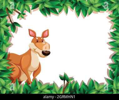 A kangaroo on nature frame Stock Vector