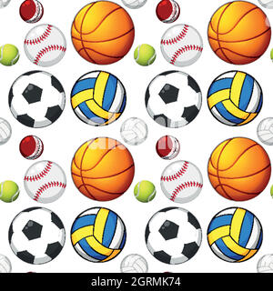 Seamless ball pattern concept Stock Vector