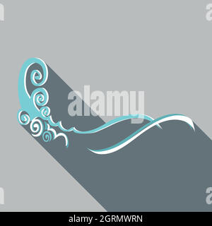 Foam wave icon, flat style Stock Vector Image & Art - Alamy