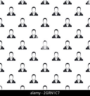 Full male avatar pattern, simple style Stock Vector