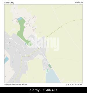 Saint-Géry, Walloon Brabant Province, Belgium, Wallonia, N 50 34' 52'', E 4 36' 48'', map, Timeless Map published in 2021. Travelers, explorers and adventurers like Florence Nightingale, David Livingstone, Ernest Shackleton, Lewis and Clark and Sherlock Holmes relied on maps to plan travels to the world's most remote corners, Timeless Maps is mapping most locations on the globe, showing the achievement of great dreams Stock Photo
