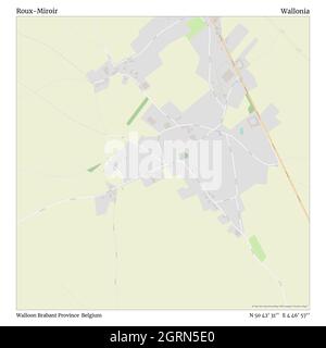 Roux-Miroir, Walloon Brabant Province, Belgium, Wallonia, N 50 42' 31'', E 4 46' 57'', map, Timeless Map published in 2021. Travelers, explorers and adventurers like Florence Nightingale, David Livingstone, Ernest Shackleton, Lewis and Clark and Sherlock Holmes relied on maps to plan travels to the world's most remote corners, Timeless Maps is mapping most locations on the globe, showing the achievement of great dreams Stock Photo