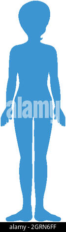 Silhouette of human body on white background Stock Vector