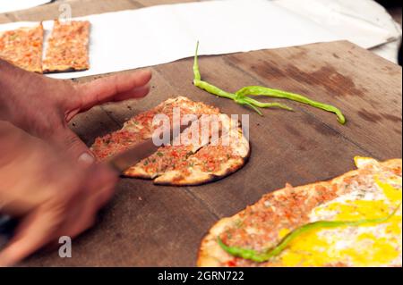 Turkish lahmacun stock photo Stock Photo