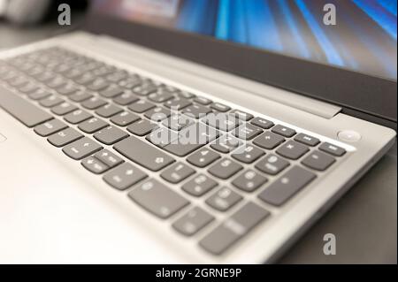 Computer keyboard, pc keys, input, enter, backlit keys Stock Photo