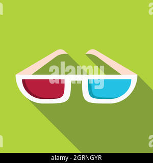 Glasses icon, flat style Stock Vector