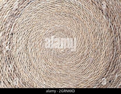 Wicker basket, knitted, wooden, woven. Stock Photo