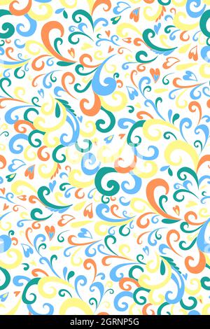Paisley seamless pattern in ethnic style. Abstract vintage pattern with decorative elements, vector pattern in Oriental style. Stock Photo