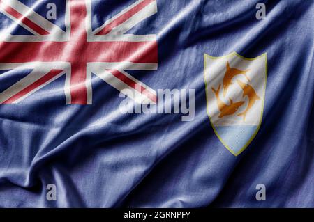 Waving detailed national country flag of Anguilla Stock Photo