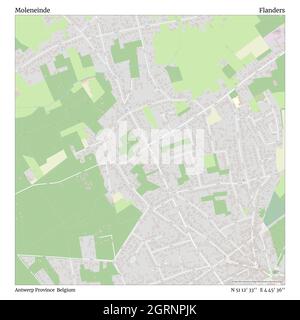 Moleneinde, Antwerp Province, Belgium, Flanders, N 51 12' 33'', E 4 45' 36'', map, Timeless Map published in 2021. Travelers, explorers and adventurers like Florence Nightingale, David Livingstone, Ernest Shackleton, Lewis and Clark and Sherlock Holmes relied on maps to plan travels to the world's most remote corners, Timeless Maps is mapping most locations on the globe, showing the achievement of great dreams Stock Photo