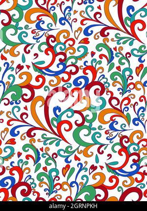 Paisley seamless pattern in ethnic style. Abstract vintage pattern with decorative elements, vector pattern in Oriental style. Stock Photo