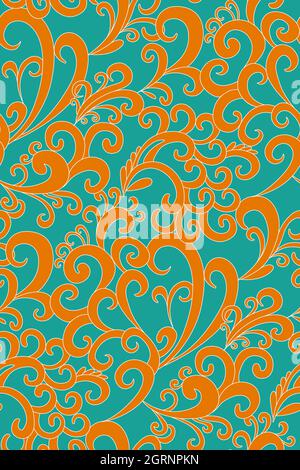 Paisley seamless pattern in ethnic style. Abstract vintage pattern with decorative elements, vector pattern in Oriental style. Stock Photo